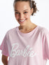 LC Waikiki Crew Neck Barbie Printed Short Sleeve Women's T-Shirt